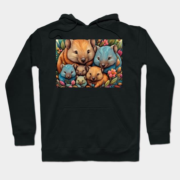 A cute Wombat family Hoodie by J7Simpson